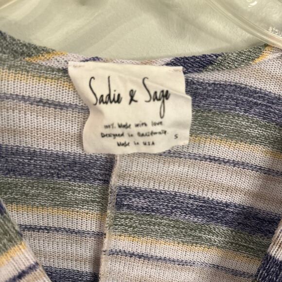 Sadie and Sage women’s small striped, spliced, knit sweater top - Picture 2 of 9